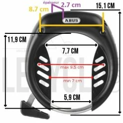 Antivol De Cadre à Clés Tectic 496 De Vélo ABUS -Antivols vélo Soldes antivol de cadre a cles tectic 496 de velo abus full 5