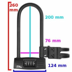 Antivol U à Code Avec Support Vélo M-Wave -Antivols vélo Soldes antivol u a code avec support velo m wave full 3