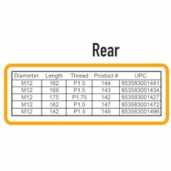 Antivol Pour Roues Avant Et Arrière à Axe Traversant M12 Pinhead -Antivols vélo Soldes axe antivol traversant roue arriere m12x175xp175
